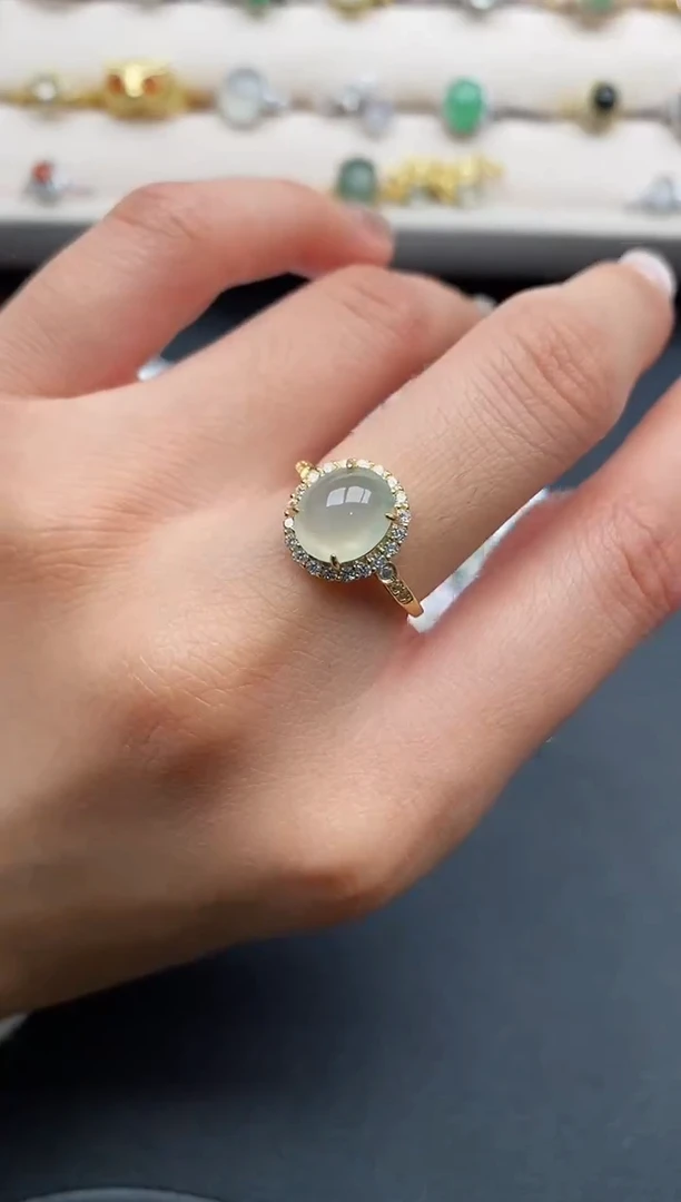 银S925镶嵌戒指翡翠33333333+9