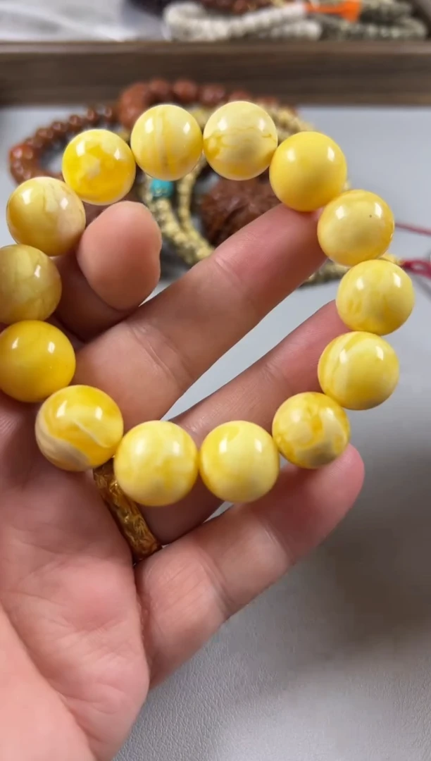 【闪购商品】蜜蜡手串未镶嵌白蜡氧化手串