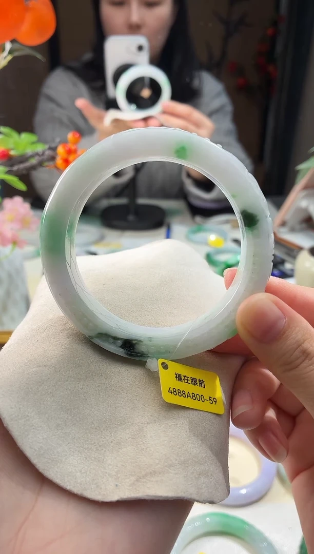 未镶嵌手镯翡翠10  翡翠手镯 58