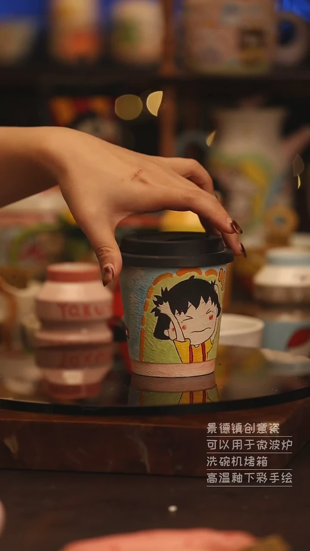 陶瓷景德镇可爱陶瓷釉下彩绘设计师款H