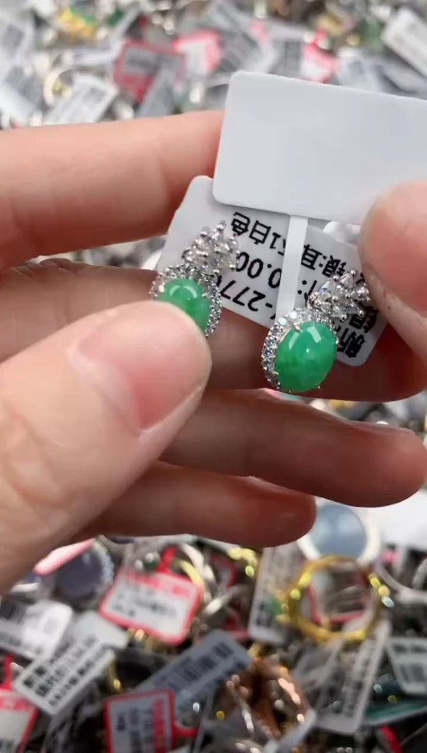 银S925镶嵌戒指翡翠14             2