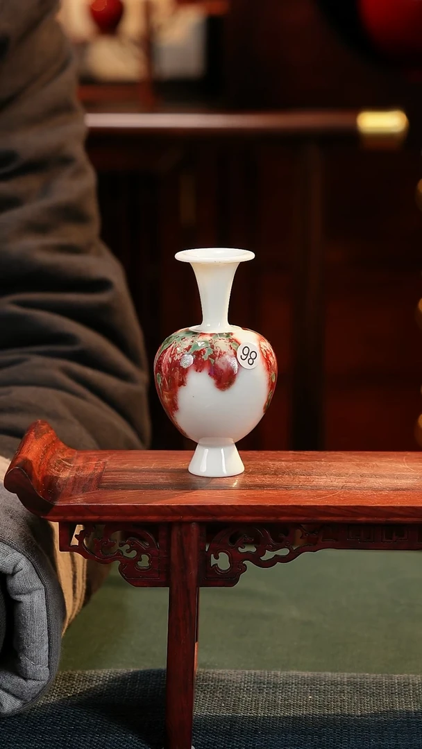 【闪购商品】摆件纯手工原创高温陶瓷〖红包翠釉里红〗