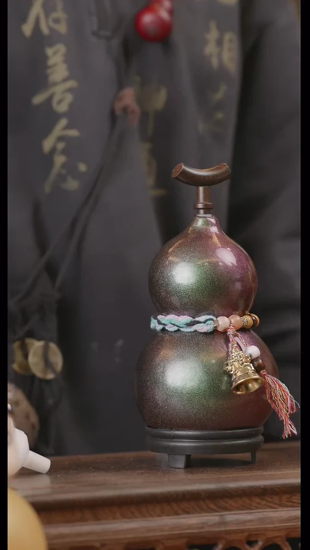 【闪购商品】156号精品天然大漆工艺防渗内胆酒葫芦~