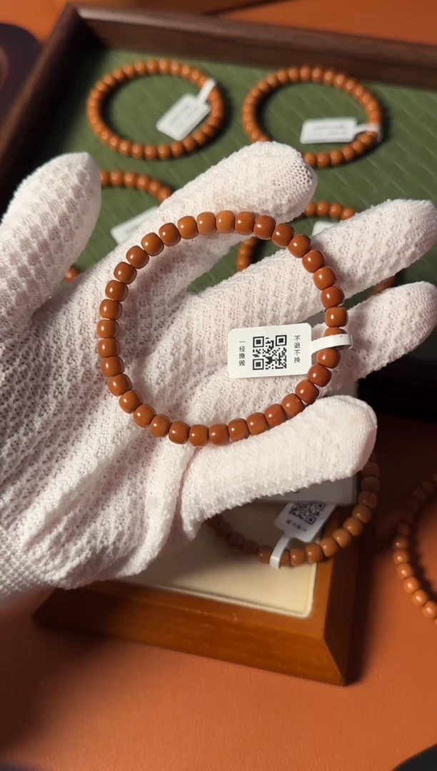 手串橄榄核【168核尖】6.6mm老挝一代核尖老型单圈三花树王老料