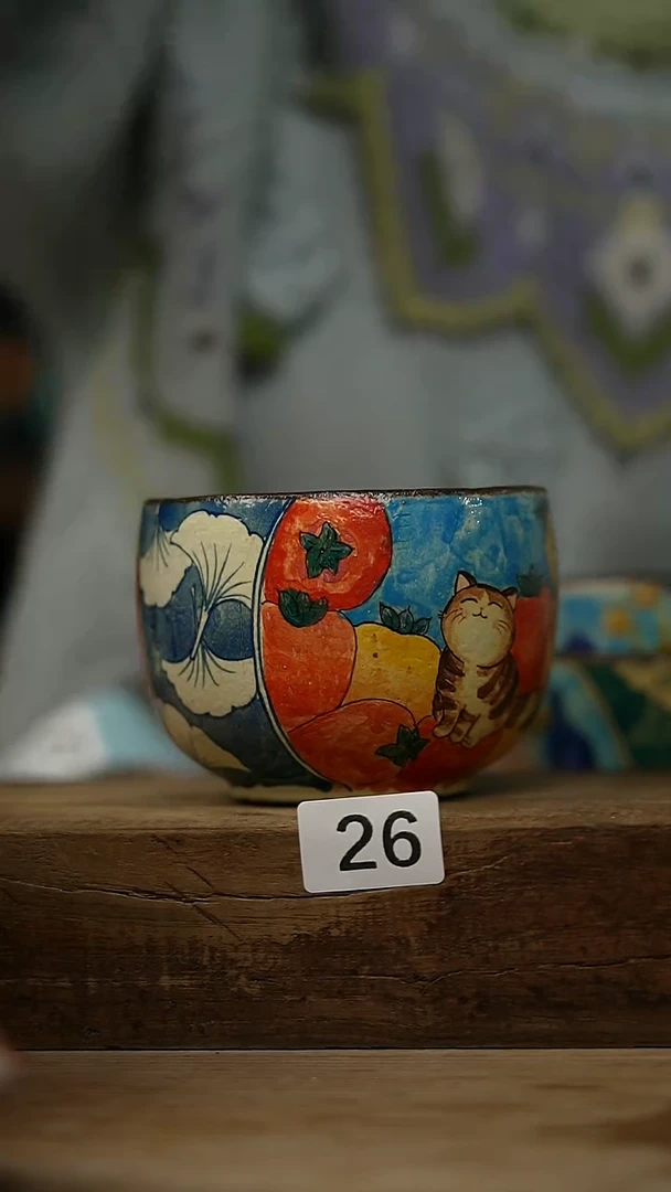 【闪购商品】瓷片迷糊设计师 手作款 手绘系列  盖碗