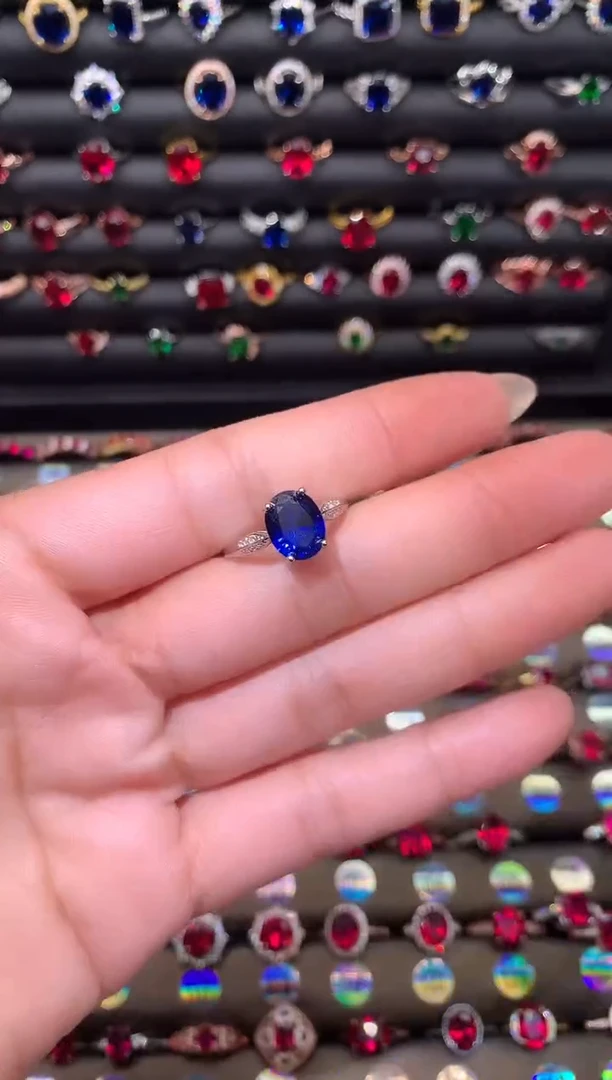 【闪购商品】蓝宝石戒指银S925镶嵌810