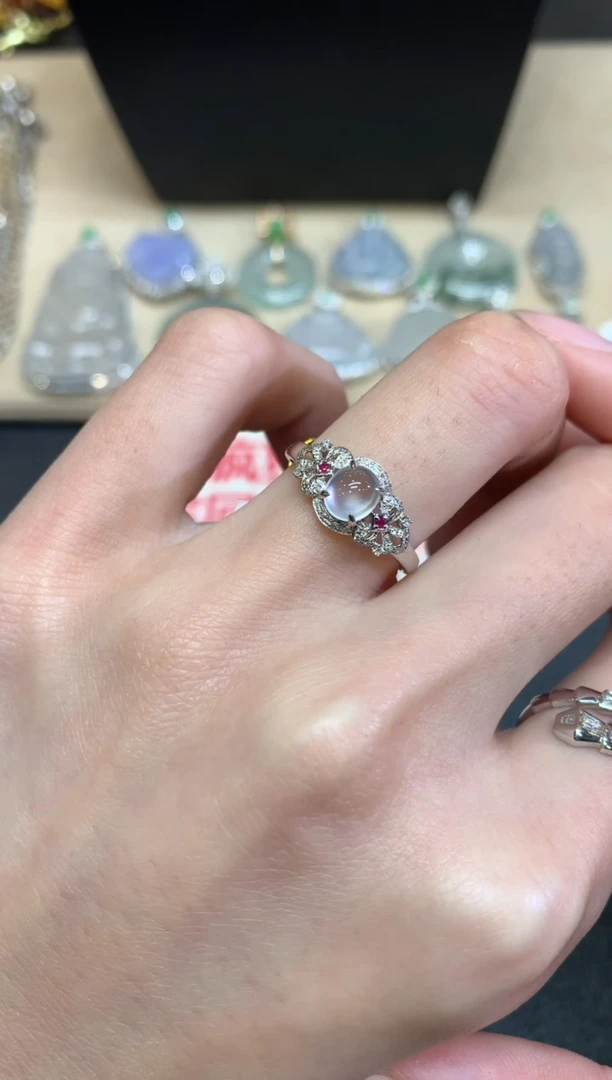 【闪购商品】翡翠戒指18K金镶嵌蛋面【无服务费】