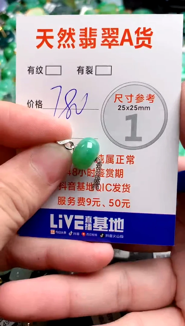 翡翠18K金镶嵌颈饰0767736189