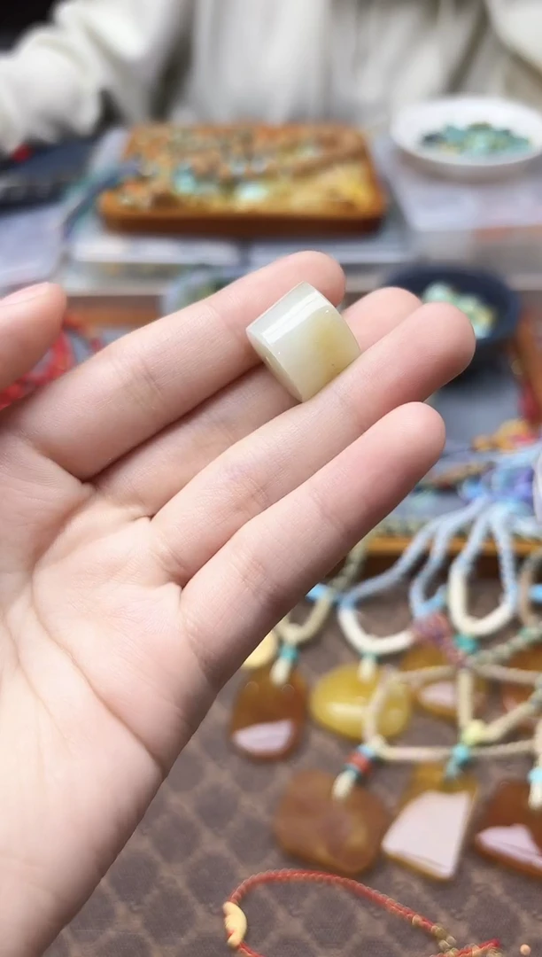 颈饰未镶嵌和田玉和田玉桶珠ZD赠皮绳