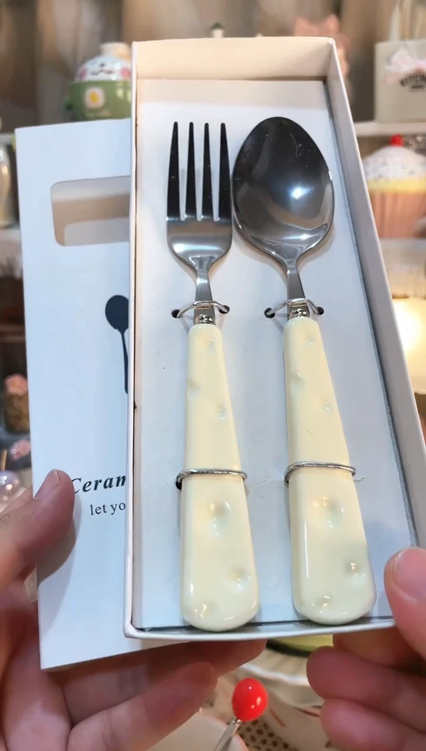 【闪购商品】瓷片牛排叉+勺质量好发货快放心拍