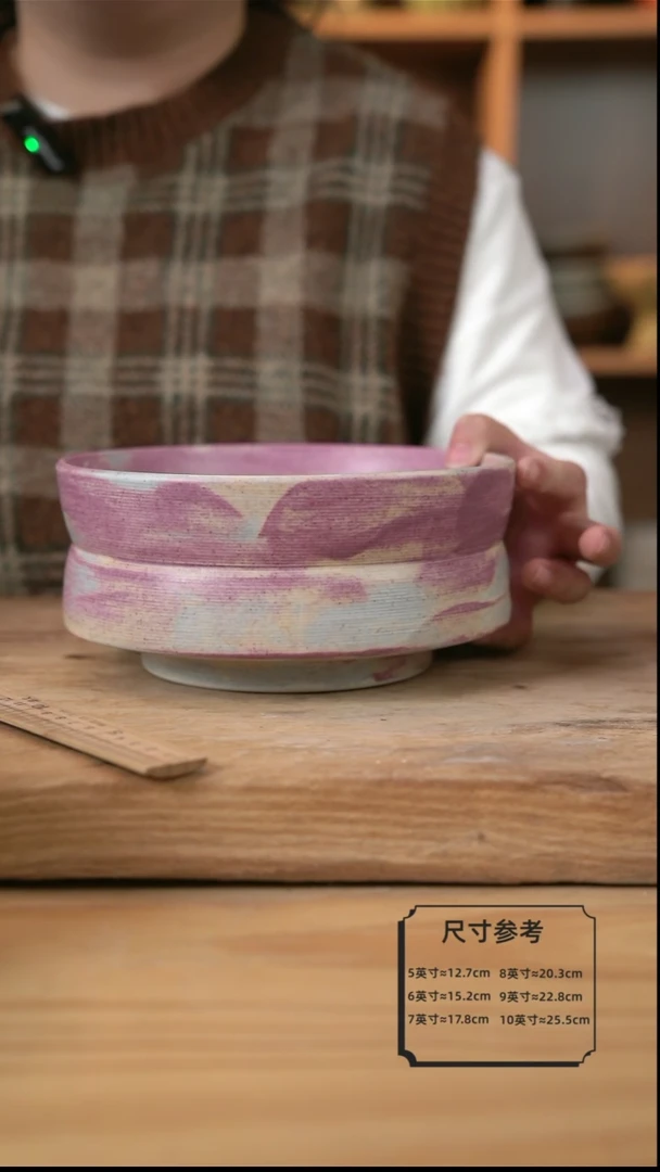 【闪购商品】紫色的8英寸折腰汤碗