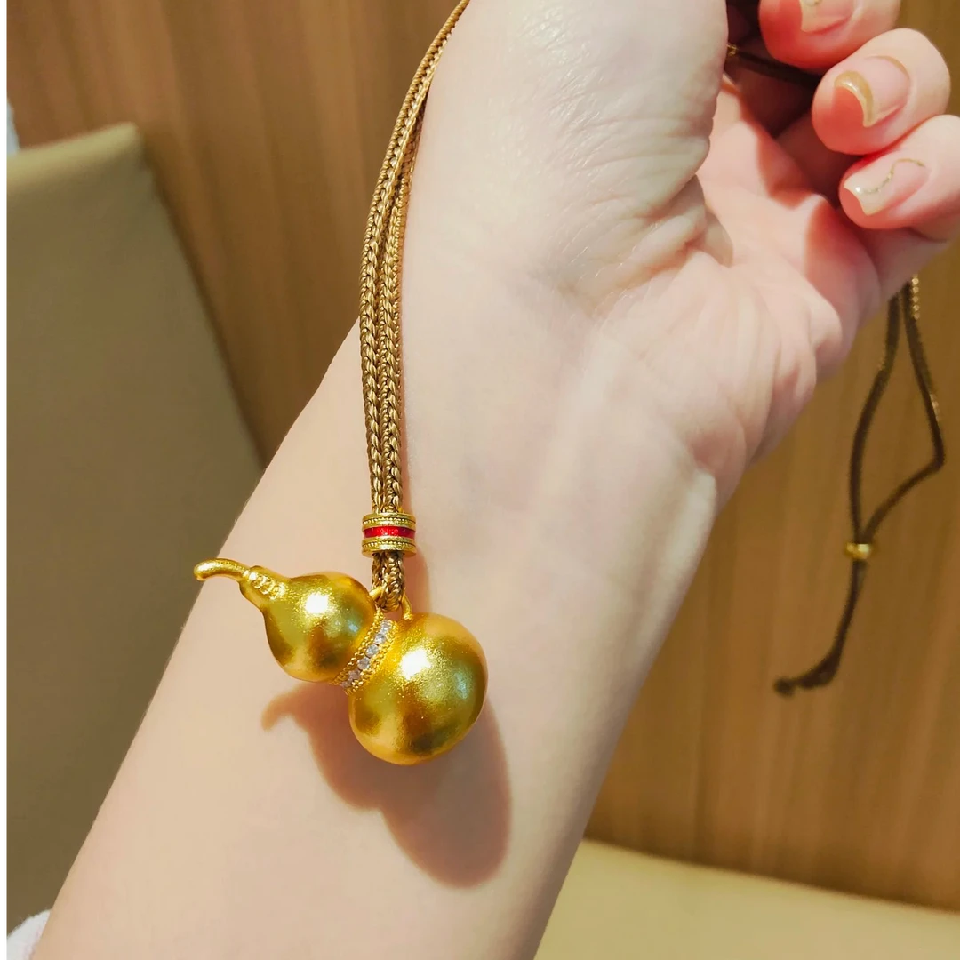 铜合金吊坠 王嘉尔同款葫芦吊坠铜合金吊坠精致时尚精美项坠百搭