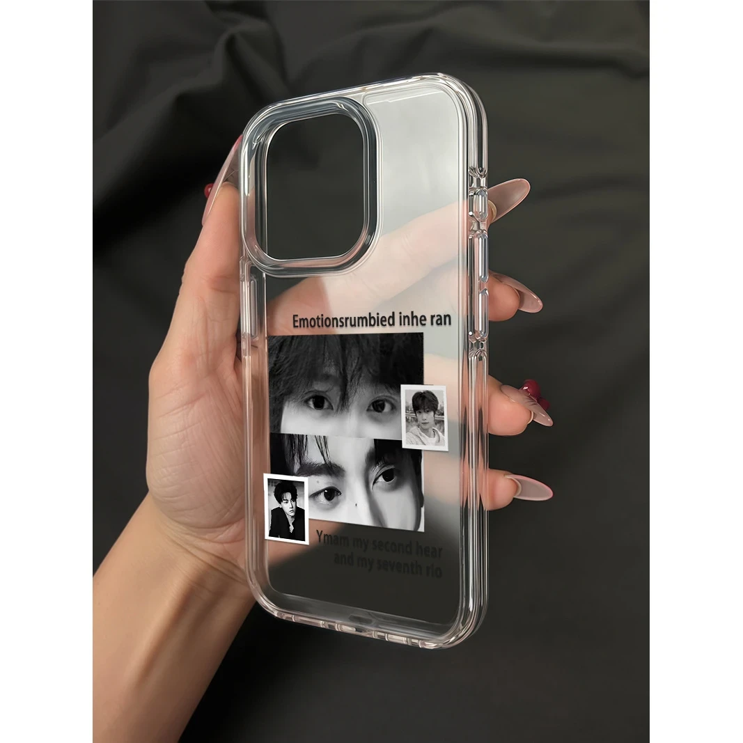 双人眼神适用iPhone16Promax创意15手机壳14苹果13大孔12透明11软