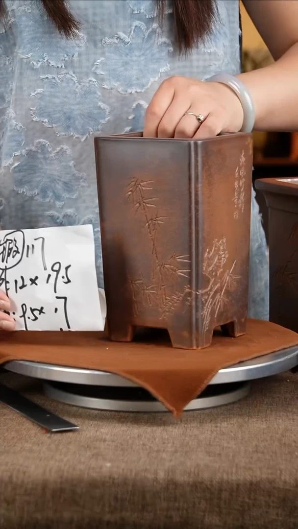 紫砂花盆花卉工艺117微瑕