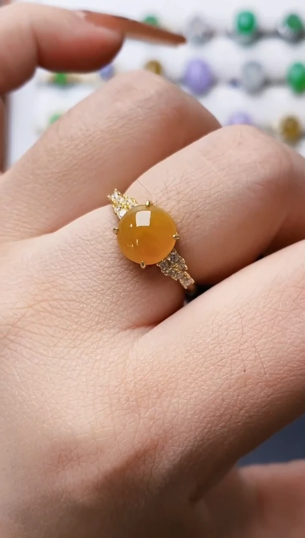 银S925镶嵌戒指翡翠0257