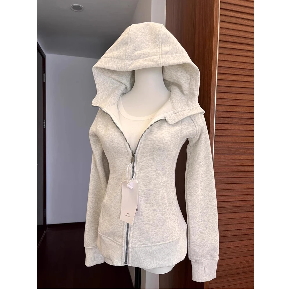 【运费补贴】早秋外套修身女春秋正肩卫衣初衣服连帽衫紧身短款上衣