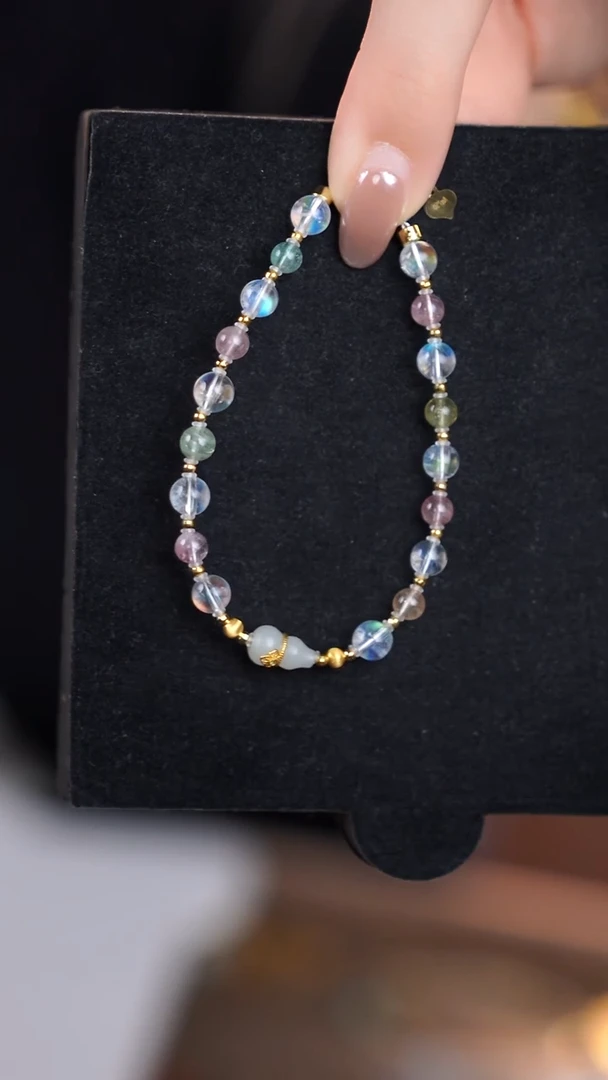 18K金镶嵌手链长石@