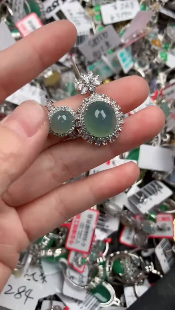 银S925镶嵌戒指翡翠777             2