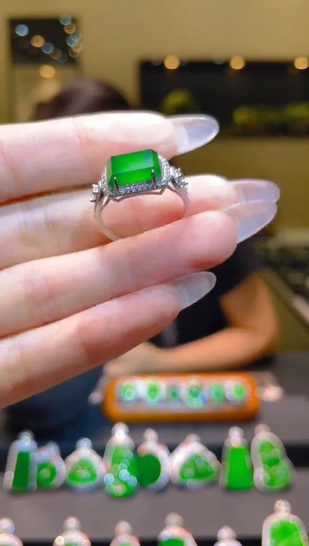 翡翠银S925镶嵌吊坠(不含链)A4