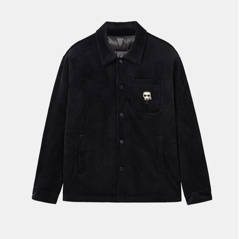 【官方男装】KARL LAGERFELD卡尔拉格斐25灯芯绒翻领鹅绒服M27Z4012