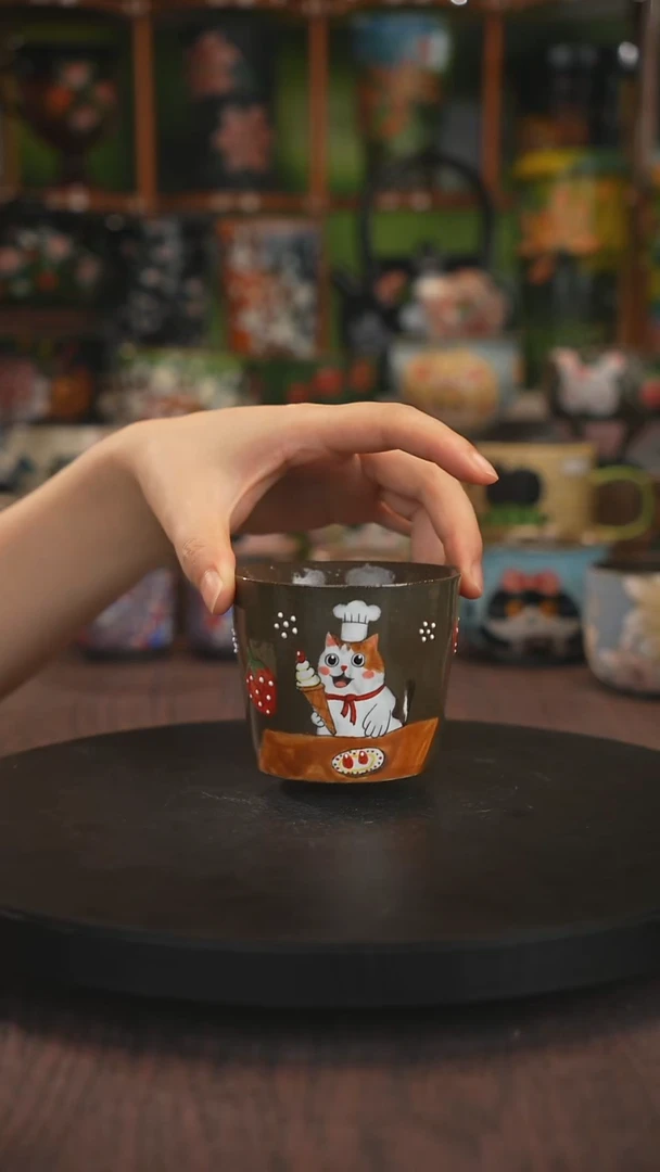 紫砂油画手绘釉下彩