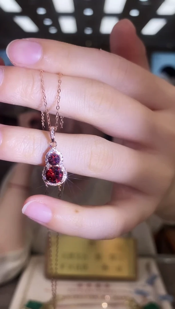 银S925镶嵌项链石榴石04
