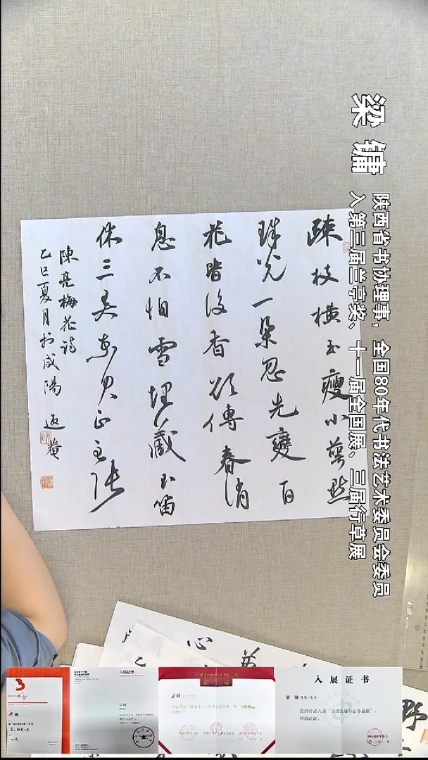 书法梁镛书法福利陈亮梅花45*50