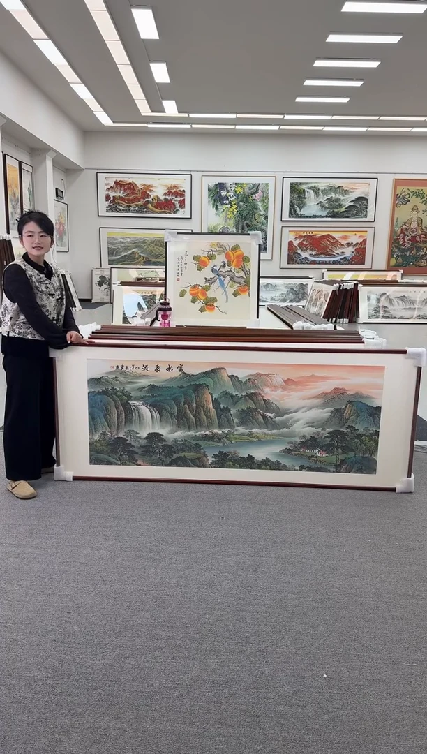 国画手绘  280*124  富水长流