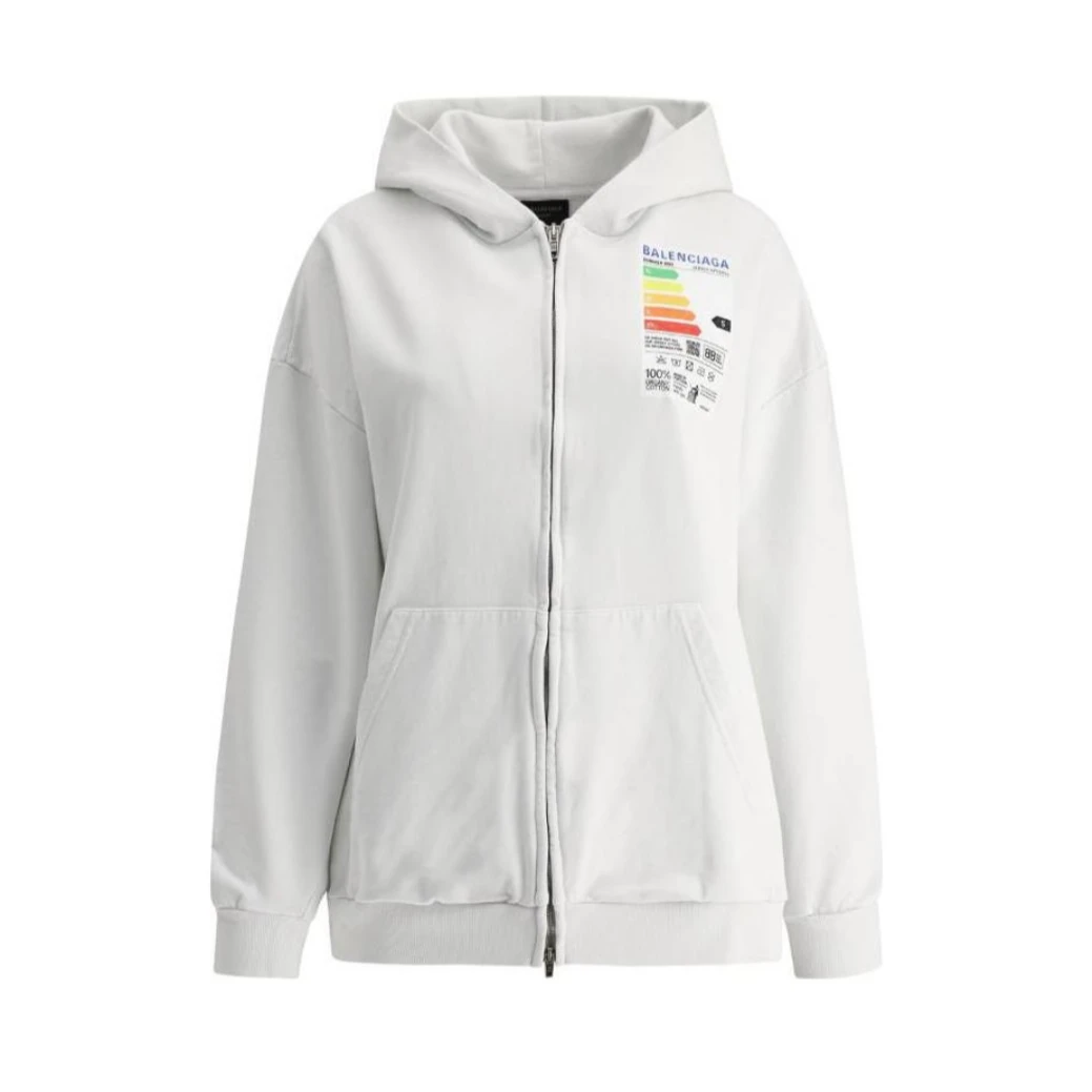 Balenciaga纯色字母印花拉链连帽长袖卫衣/正品保障/假一赔三