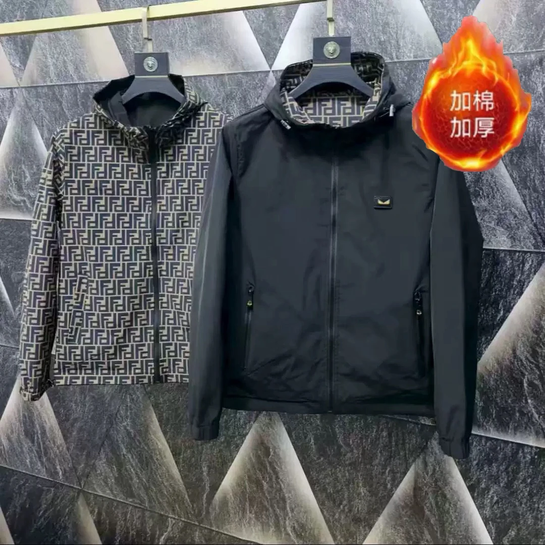 潮牌秋冬双面棉服男士新款休闲服修身时尚连帽外套男外穿上衣