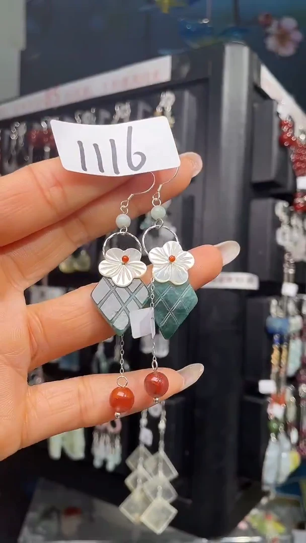 银S925镶嵌耳饰紫晶喜欢拍