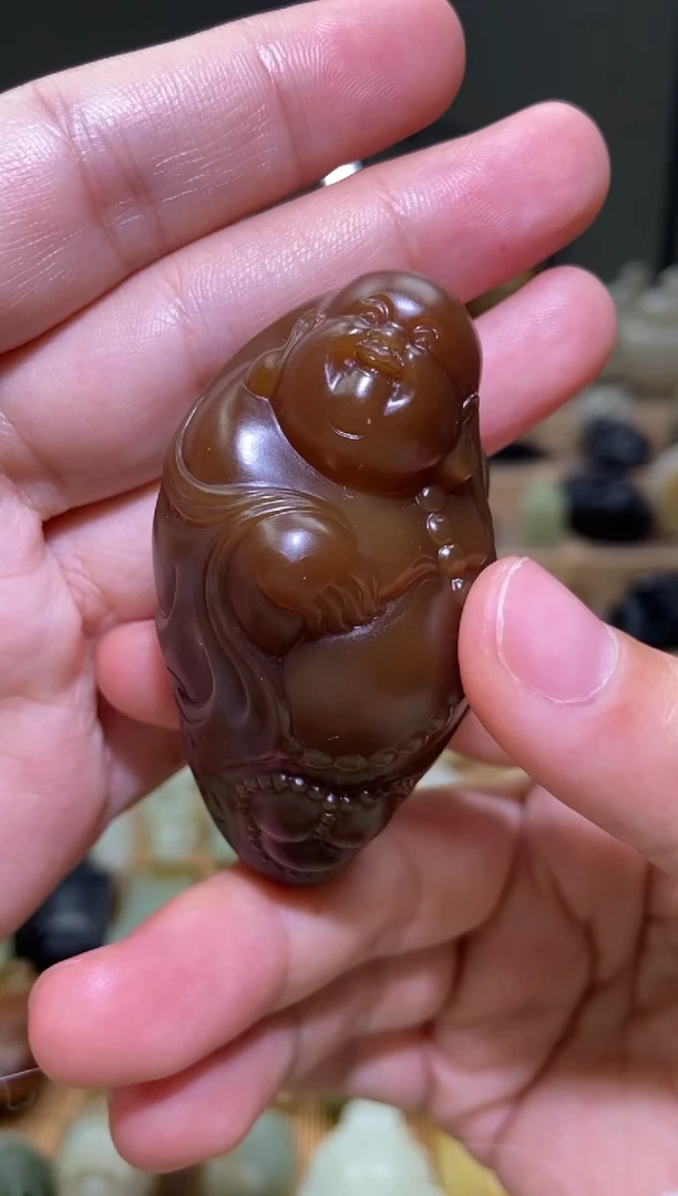 未镶嵌和田玉把件新疆和田玉且末料全糖佛公手把件