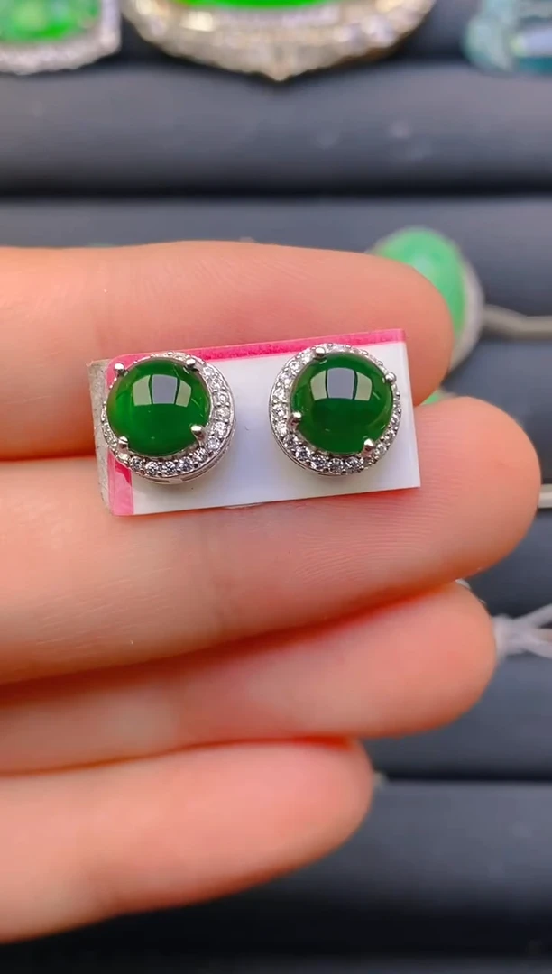 【闪购商品】翡翠戒指银S925镶嵌天然A货翡翠1