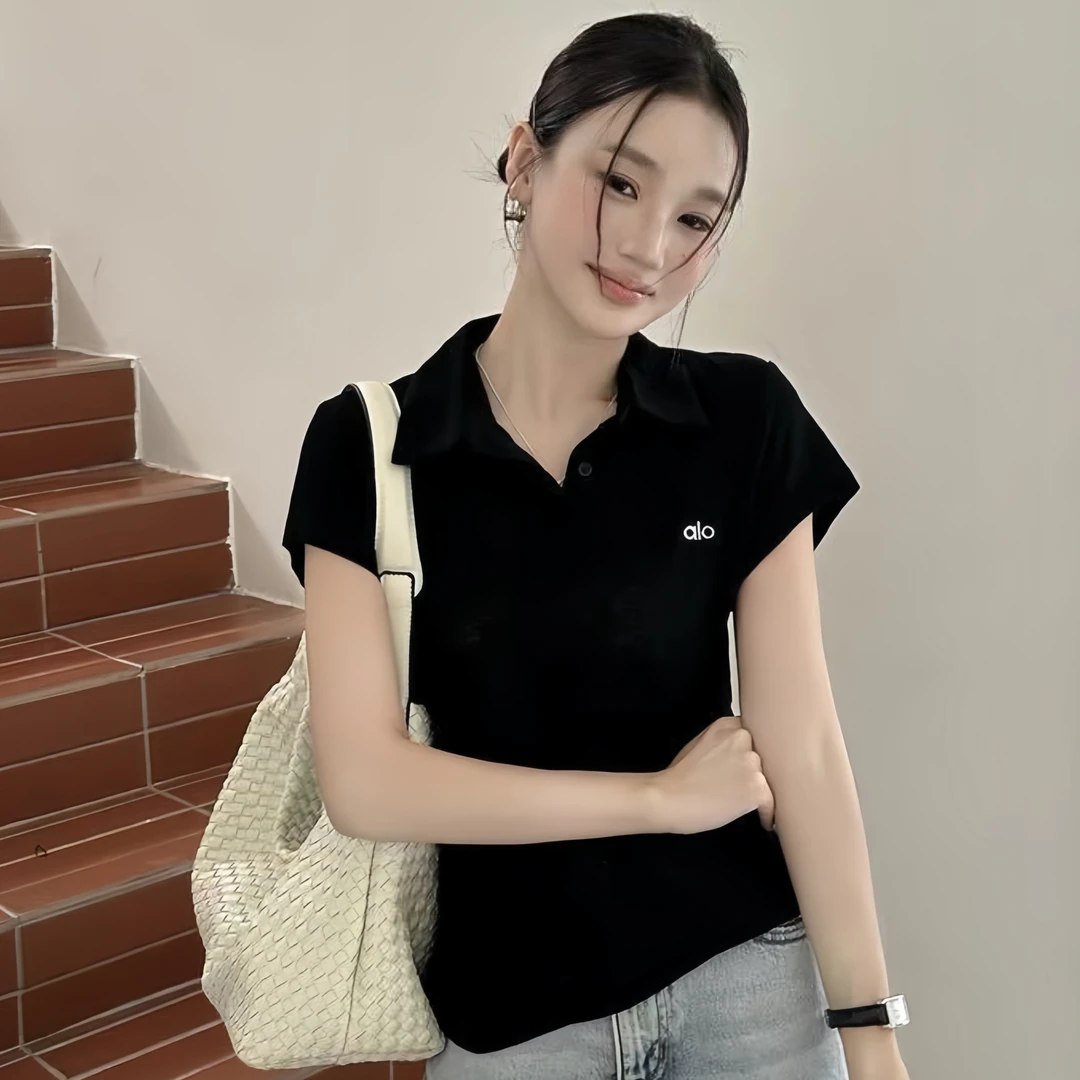 2025夏季新款刺绣polo领短袖T桖韩版修身显瘦百搭简约潮流上衣