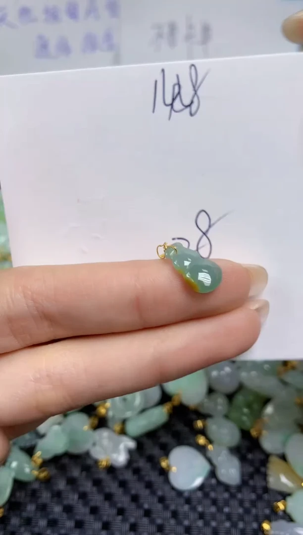 【闪购商品】翡翠颈饰18K金镶嵌天然缅甸A货翡翠