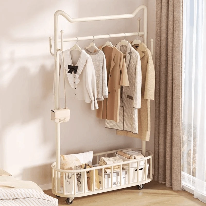 猫耳朵立式架子轻奢衣帽架落地挂杆卧室网红款主卧可移动晾衣架