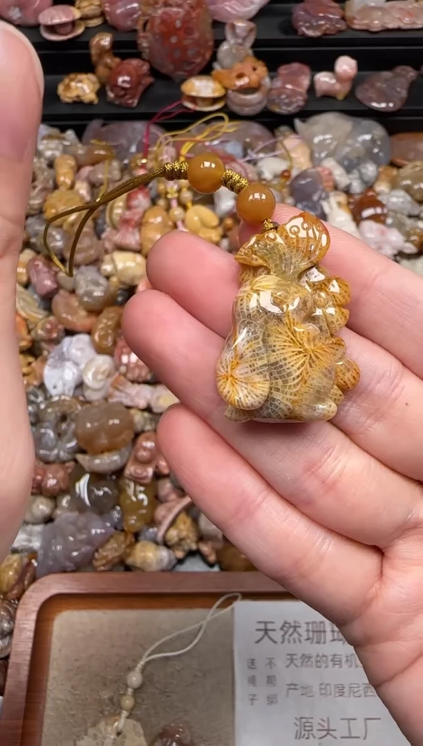 硅化珊瑚（珊瑚玉）未镶嵌颈饰154