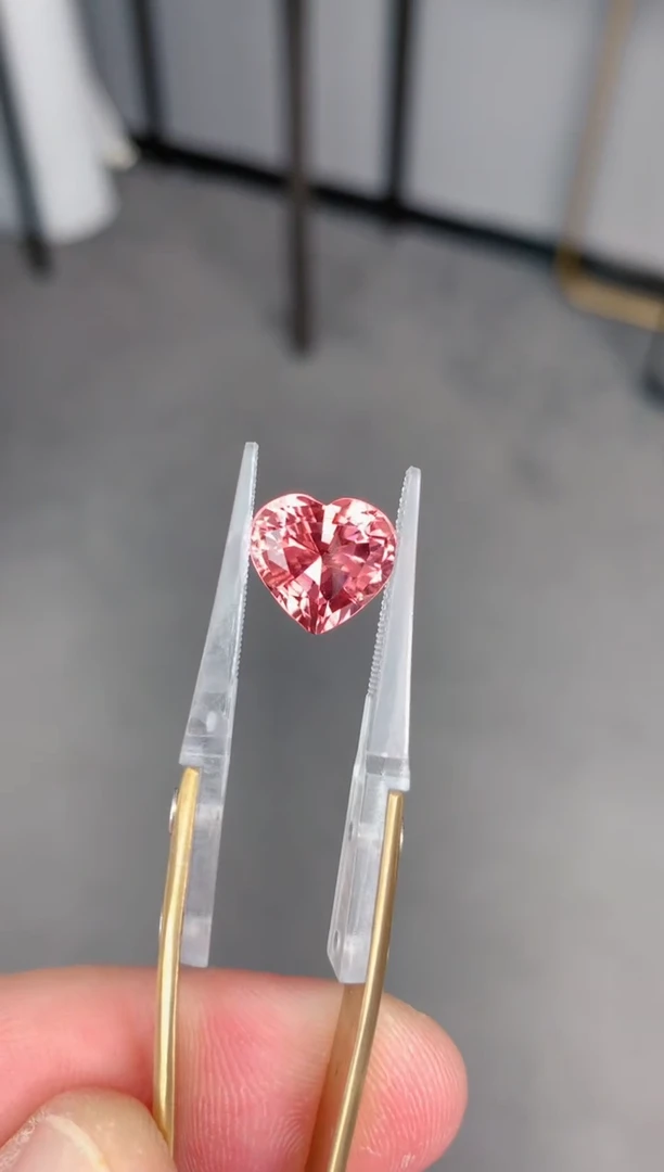 未镶嵌裸石碧玺4.9ct 橘粉色碧玺 定制