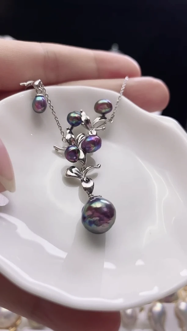 颈饰未镶嵌淡水珍珠淡水紫珠吊坠