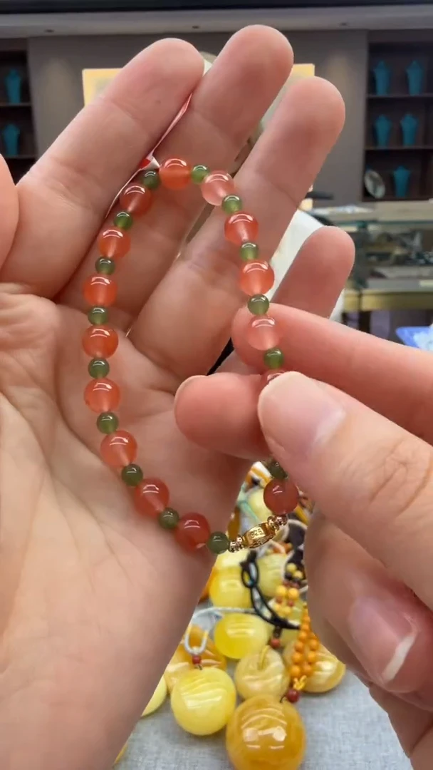 手链未镶嵌南红玛瑙14秒拍号   假一赔三