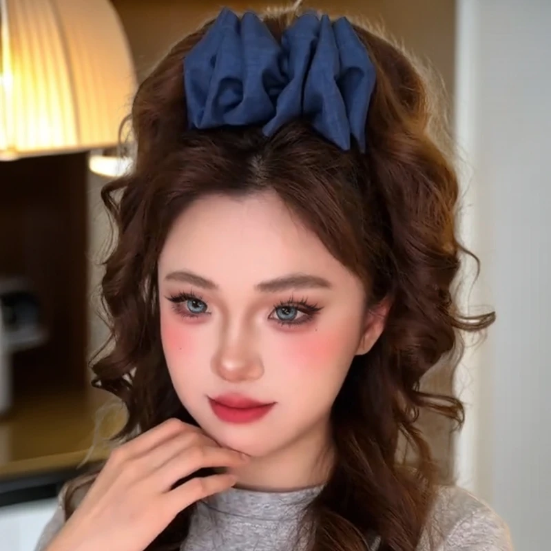 显发量神器！新款甜酷牛仔褶皱泡泡蓬松丸子夹丸子头神器马尾夹