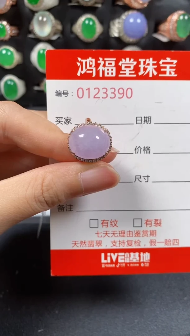 银S925镶嵌戒指翡翠3390