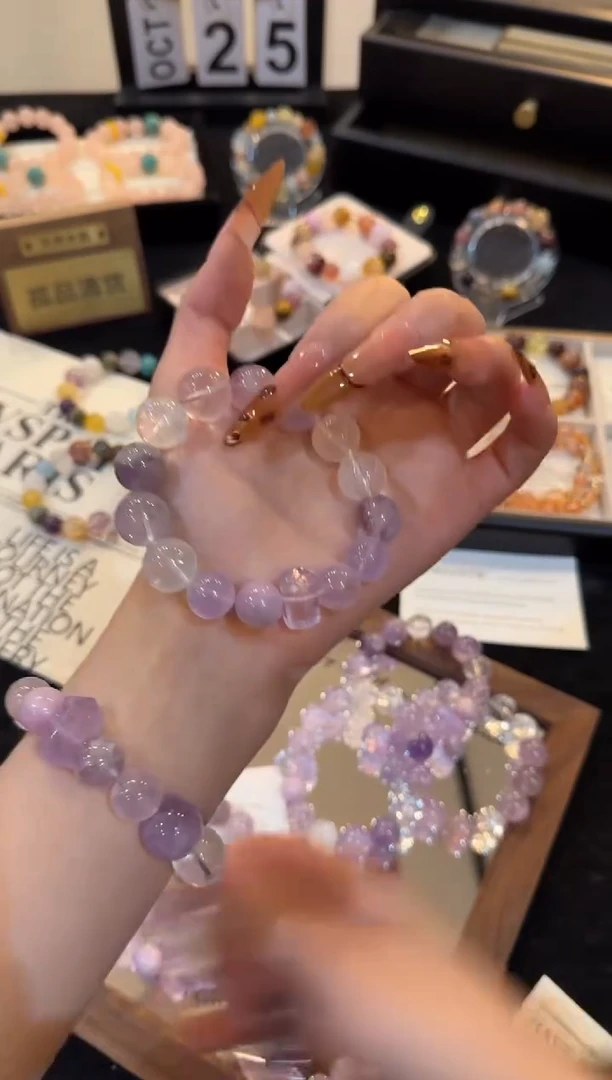 合金手链水晶紫水晶x2297