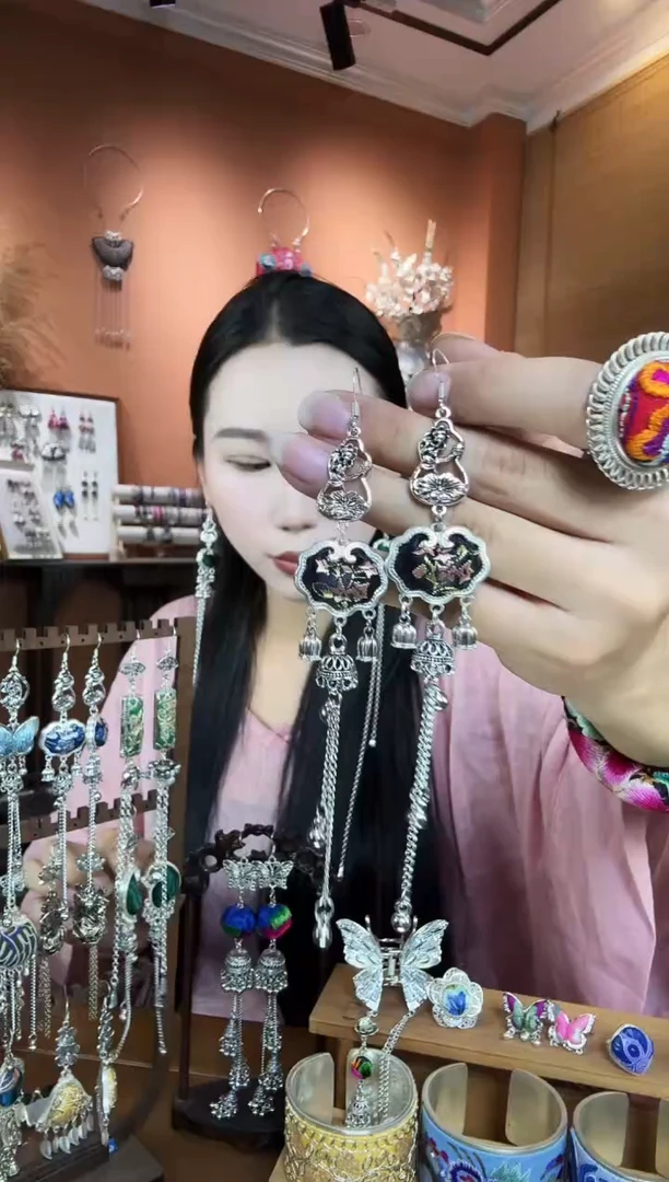 刺绣纯手工民族风耳环