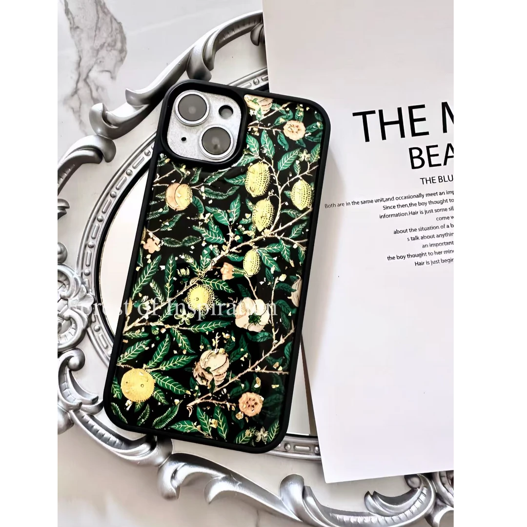 天然贝母珠光炫彩手机壳配晶彩挂链适用于苹果