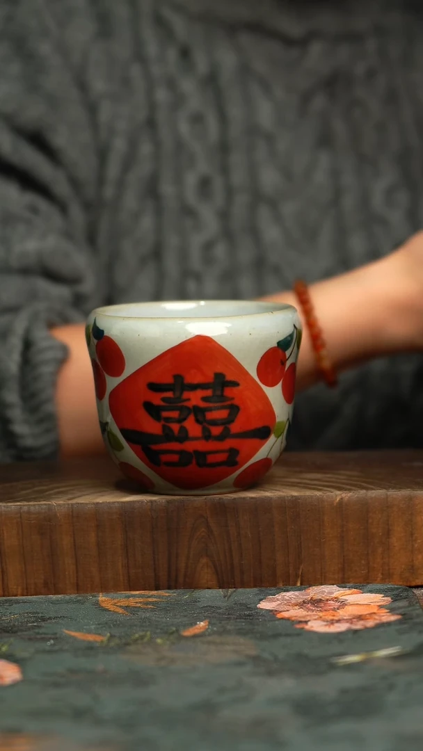 杯釉下彩手工手绘同款陶器