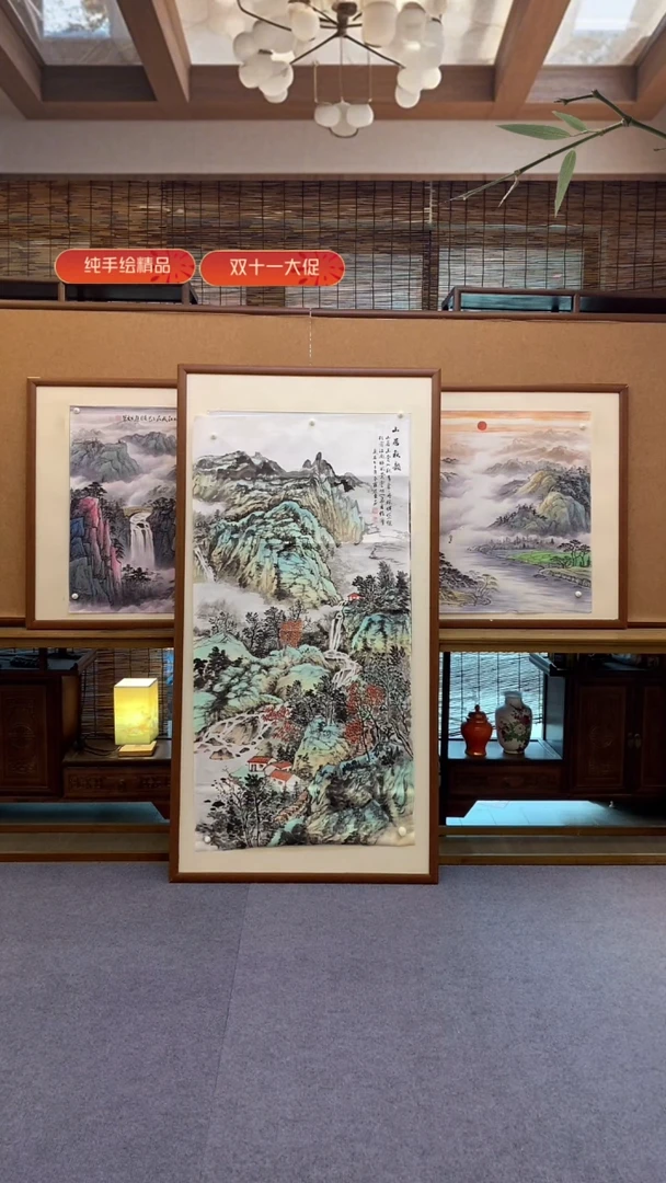 国画纯手绘纯实木四尺整张165*85cm