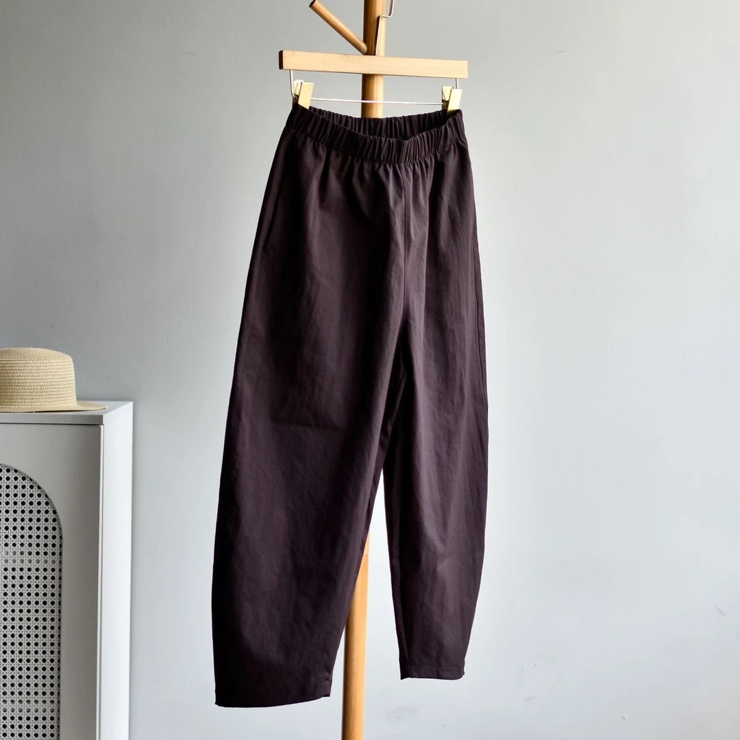 【日系包包裤】女2025阔腿休闲镰刀九分裤春夏白色弯刀小个子萝卜裤