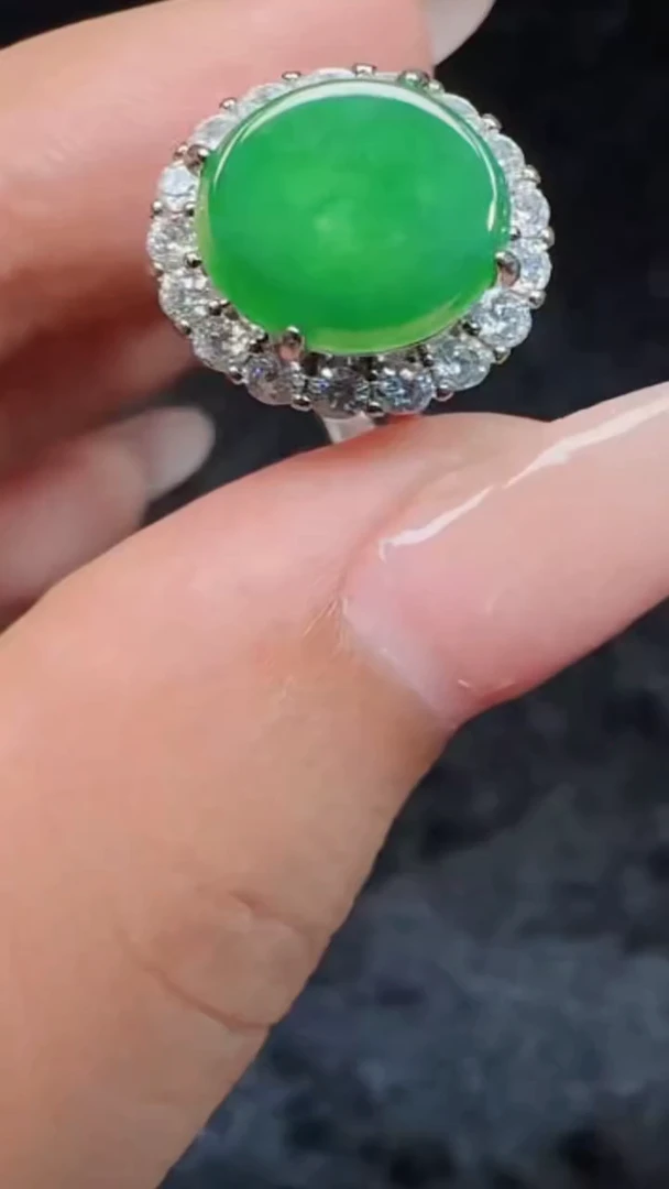 定制翡翠未镶嵌翡翠戒指196