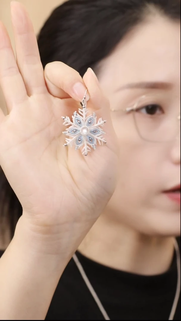 《吻雪》耳环材料包，含石，含教程